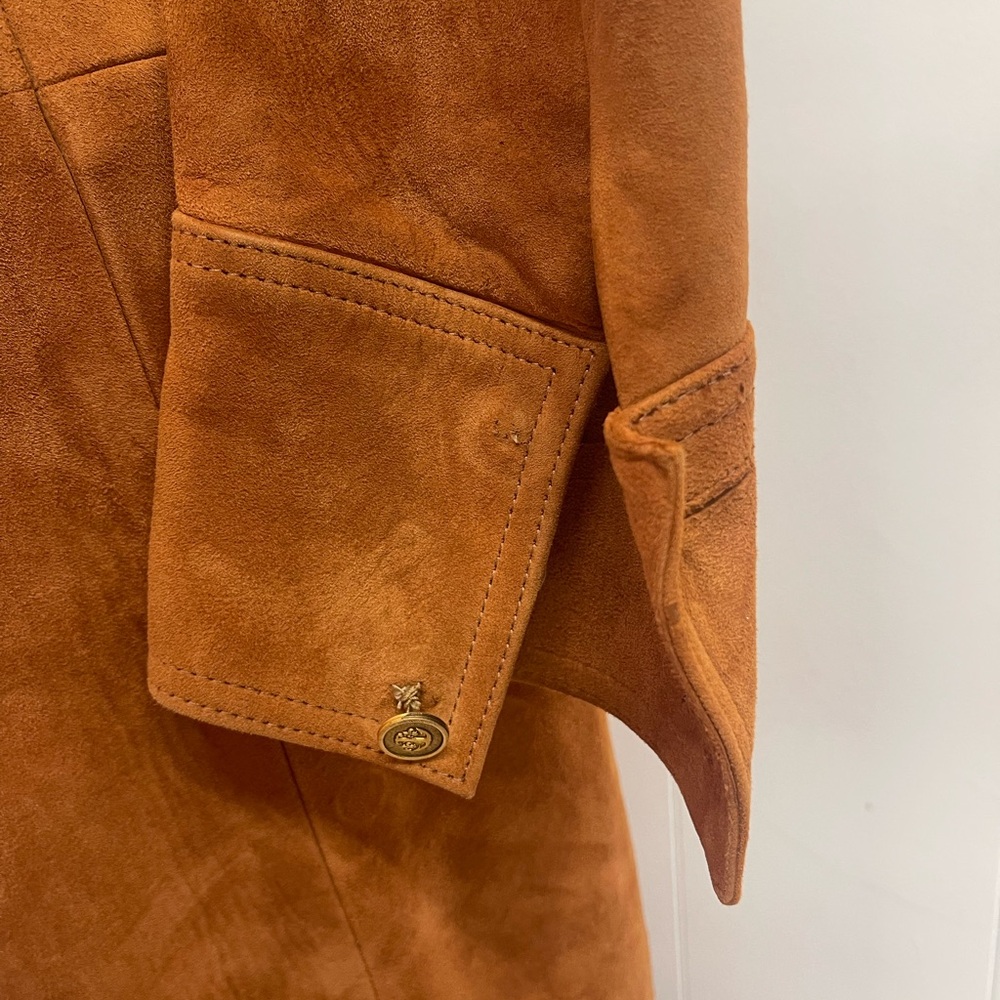 Vintage 1970’s Ted Lapidus Unisex Suede Trench Coat & Matching Flare Pant - Picture 8 of 9